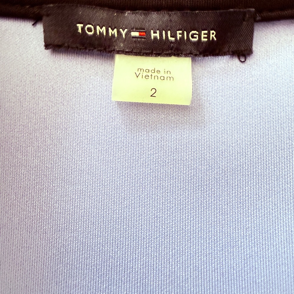 Tommy Hilfiger Periwinkle & Black Zip-Front Sleeveless Midi Dress - Picture 5 of 5